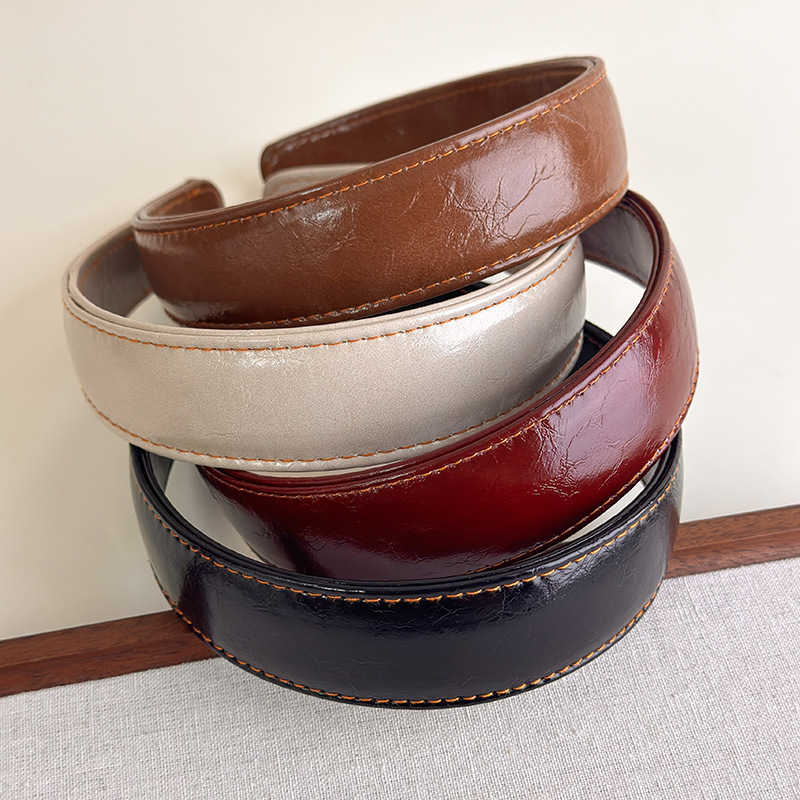 Leatherwork Rings - Deri Bantlar Basit Düz Renk Kore