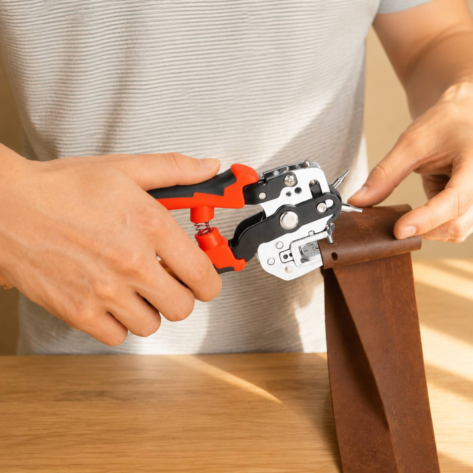 Leather Punch Revolving - Deri Kemer Delik Açıcı İşgücü Tasarrufu