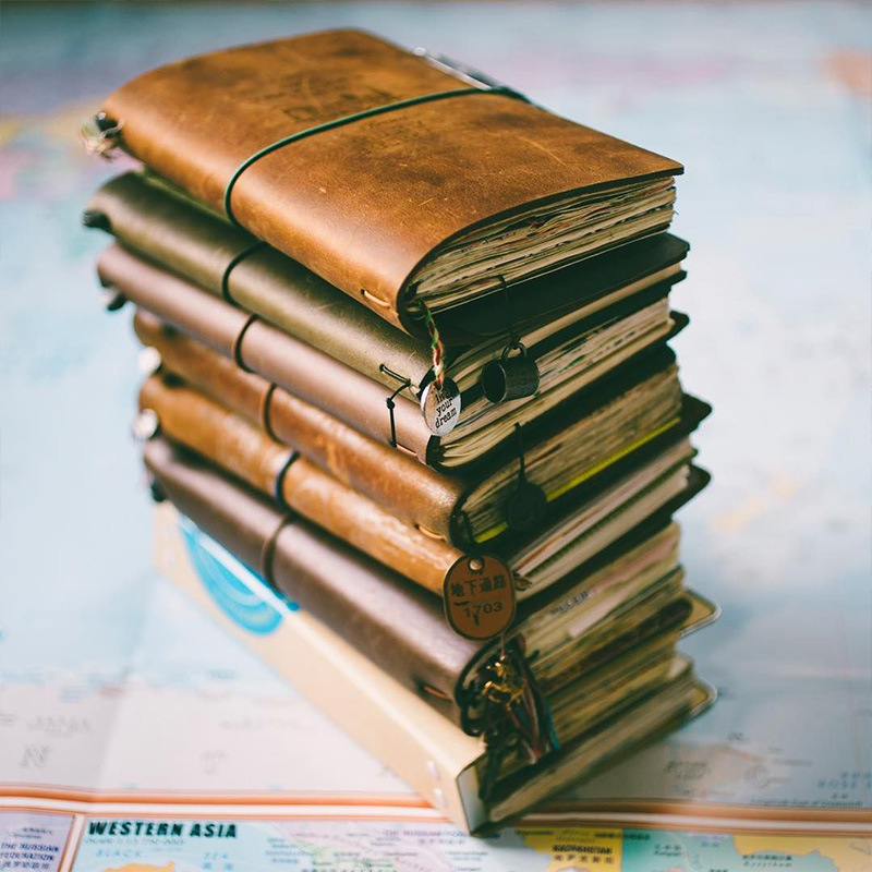 Leather Work Notepad - Arızalı Retro deri kılıf dizüstü taşınabilir