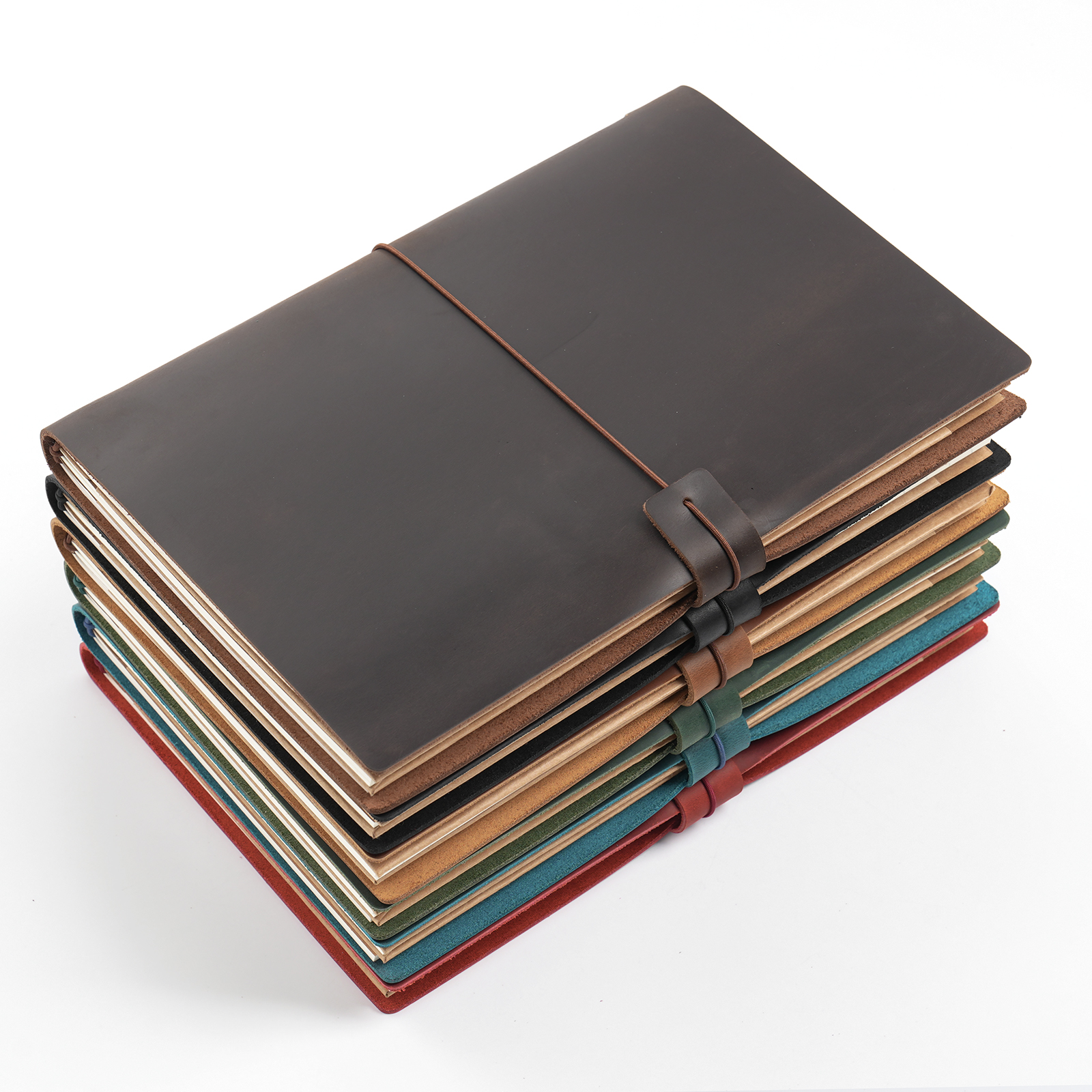 Leather Work Notepad - El yapımı B5 Hakiki Deri Gezgin
