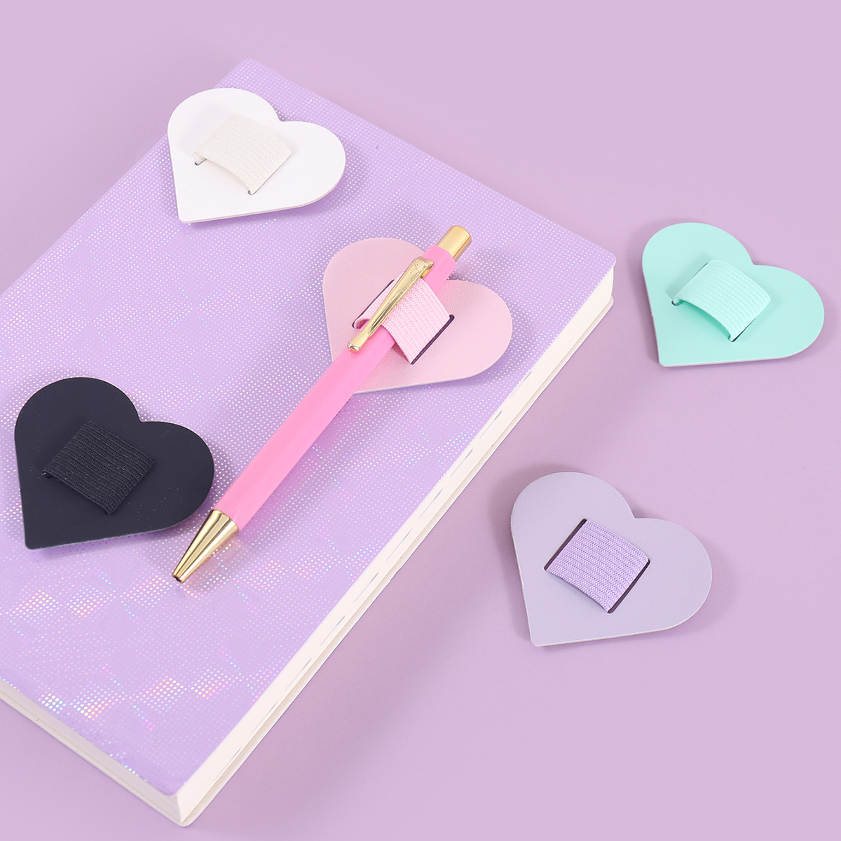 Leather Work Notepad - Defter için Kendinden Yapışkanlı Kalp Şeklinde