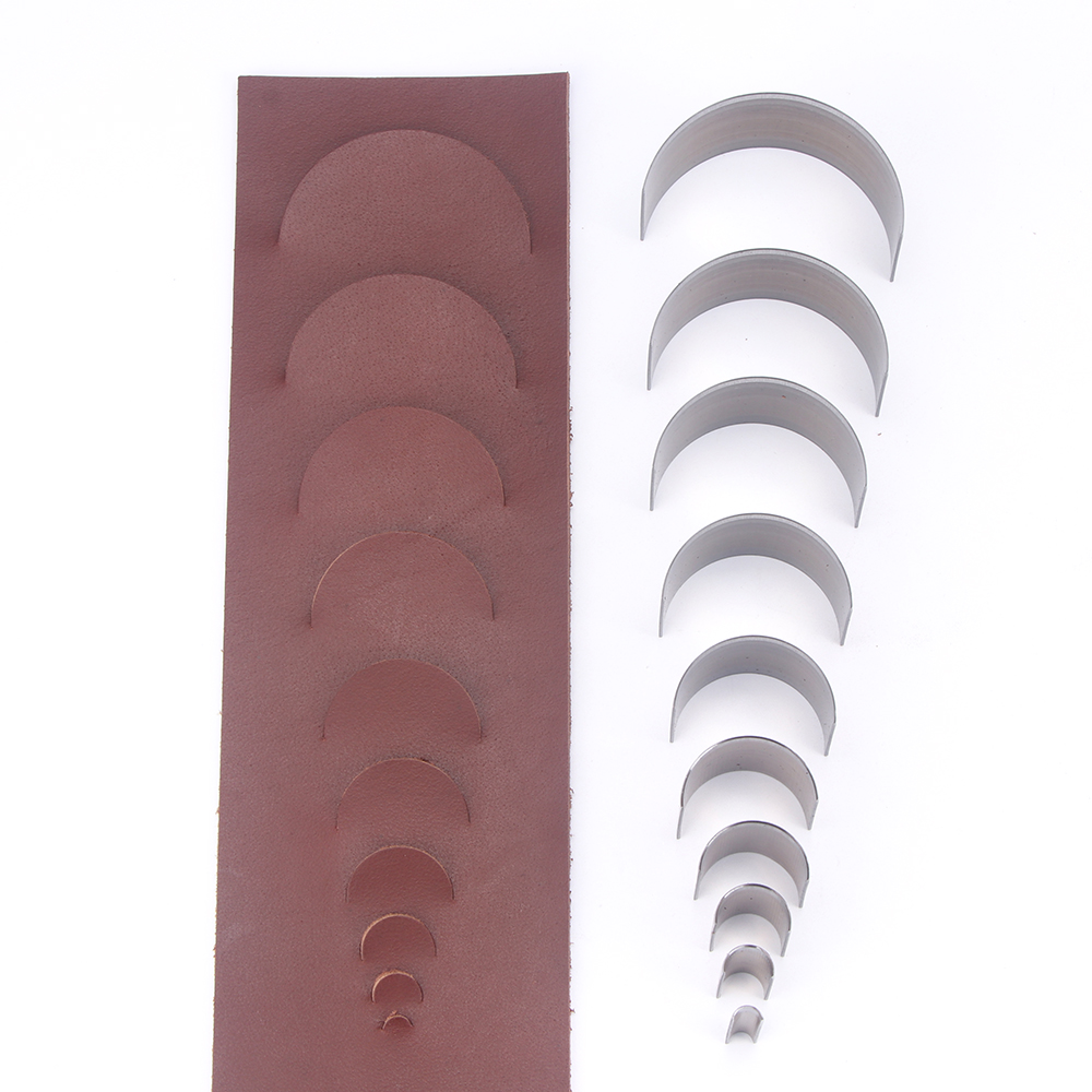 Leatherwork Rings - 10'lu Set Yarım Daire Delme Kalıbı,