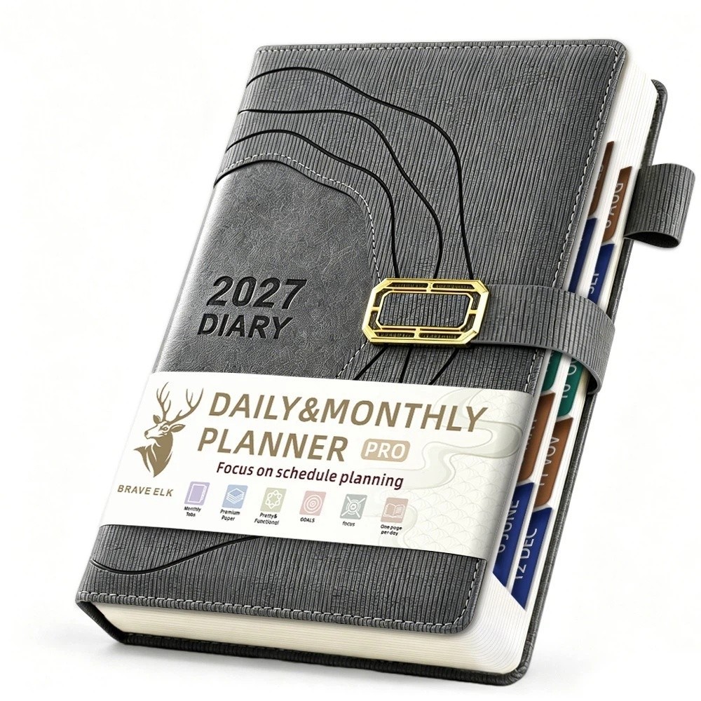 Leather Work Notepad - Kalınlaştırılmış 2027 Takvim Not Defteri Sert