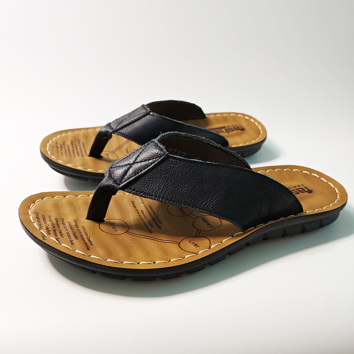 Leather Work Flats - Yazlık Ayakkabı Erkek Terlik Hakiki Deri