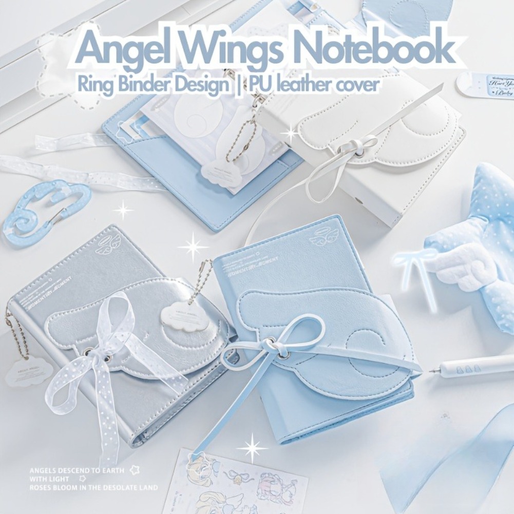Leather Work Notepad - Kawaii Melek Kanatları Defter A7 Deri