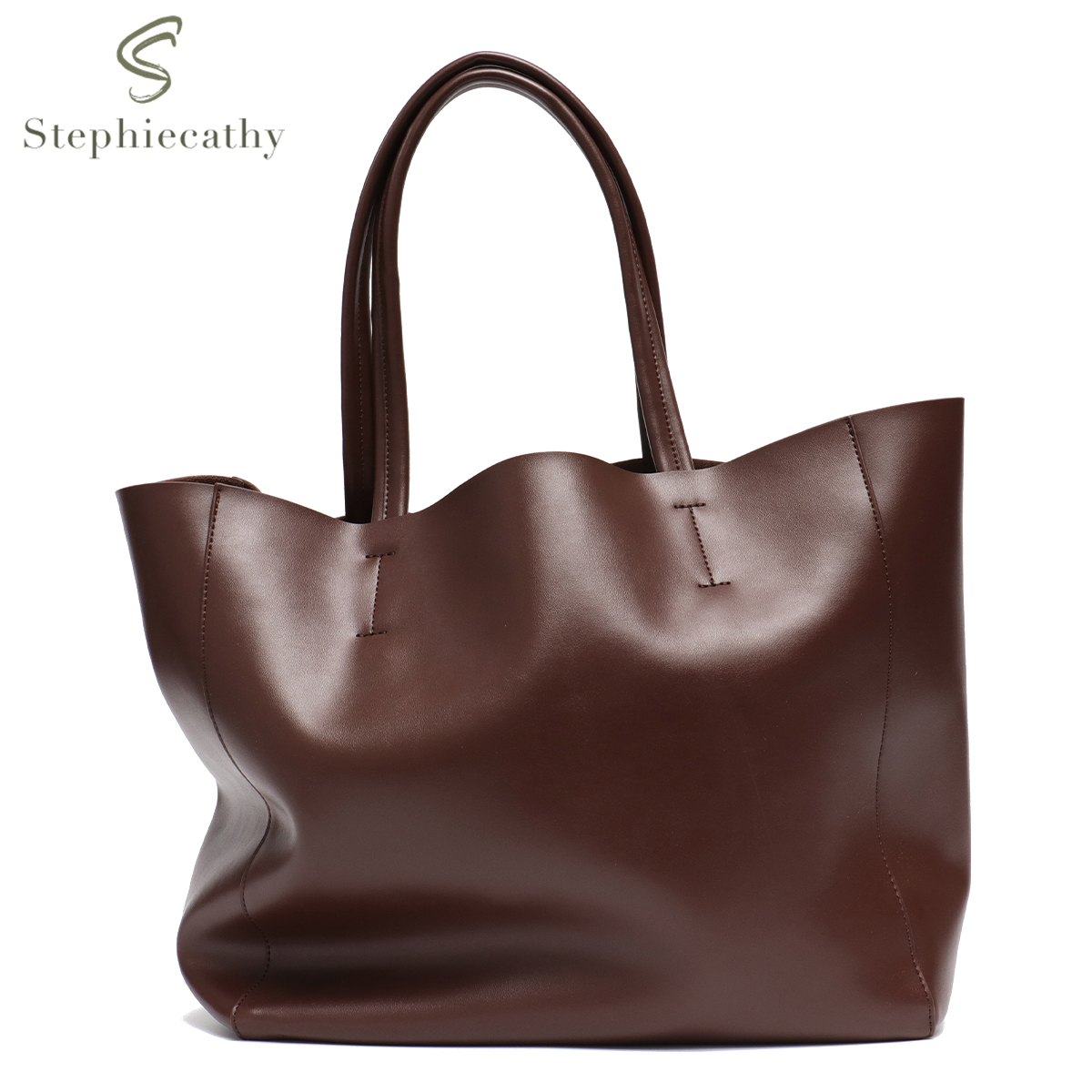 Leather Work Handbag - Kadınlar için büyük kapasiteli Tote çanta