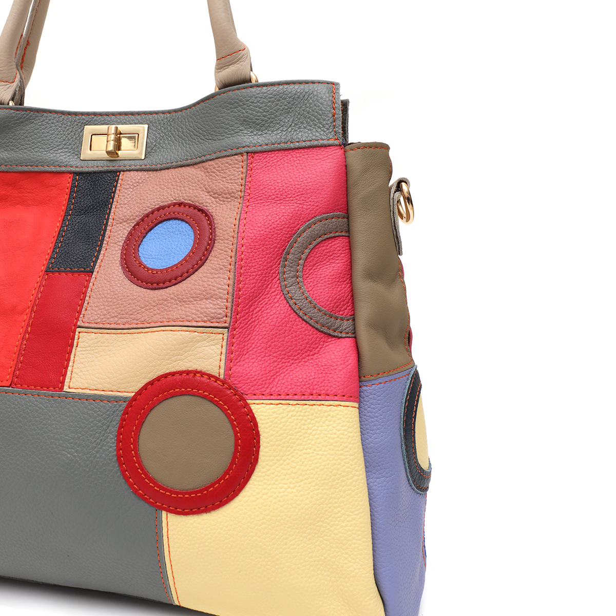 SC Chic Renkli Gerçek Deri Geo - Leather Work Handbag incelemesi ve fiyatı