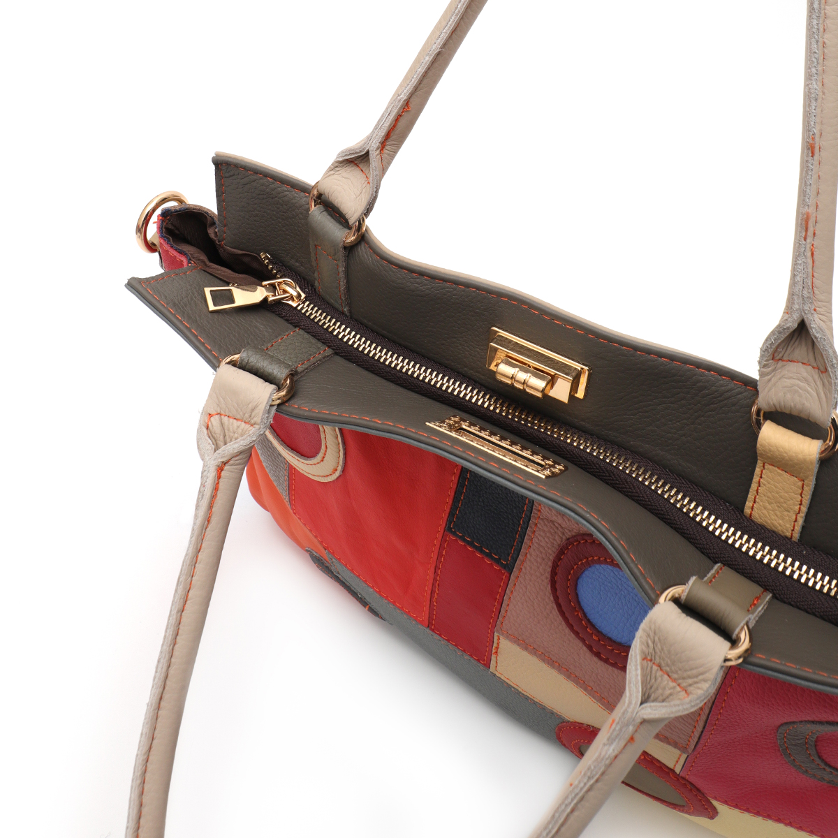 SC Chic Renkli Gerçek Deri Geo - Leather Work Handbag incelemesi ve fiyatı