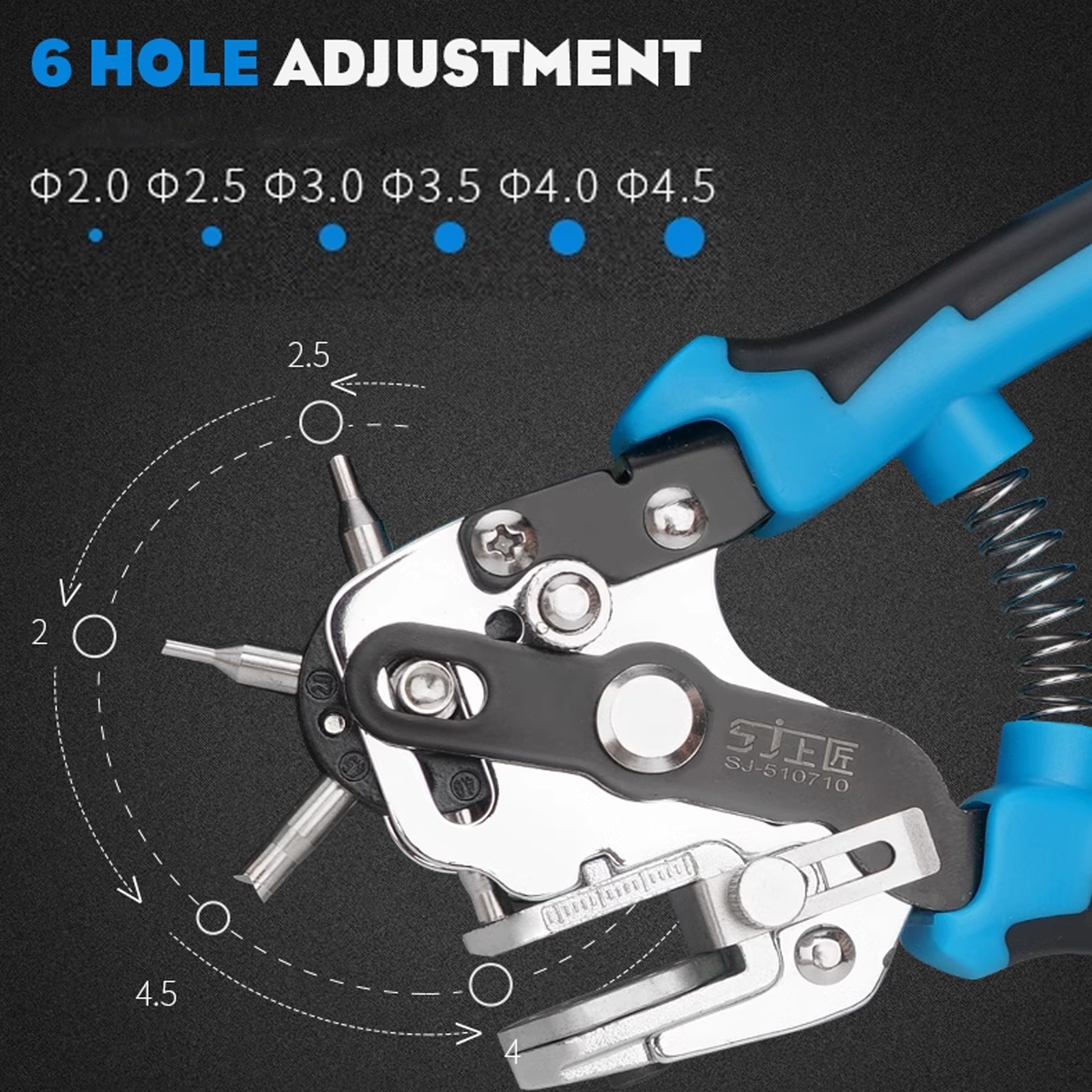 φ2/2.5/3/3.5/4.8/4.5mm Deri De - Leather Punch Revolving incelemesi ve fiyatı