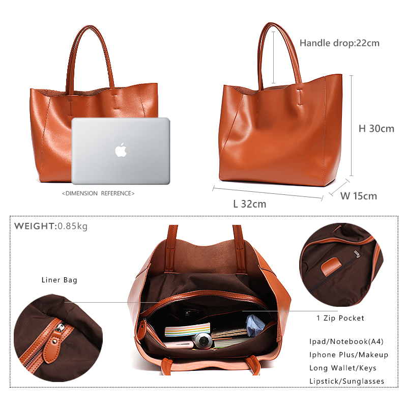 Minimalist Büyük Tote Çanta Ka - Leather Work Handbag incelemesi ve fiyatı