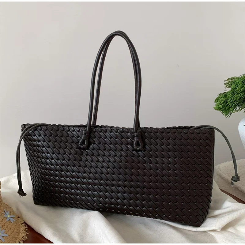 Tasarım Lüks PU Dokuma Tote Ça - Leather Work Handbag incelemesi ve fiyatı