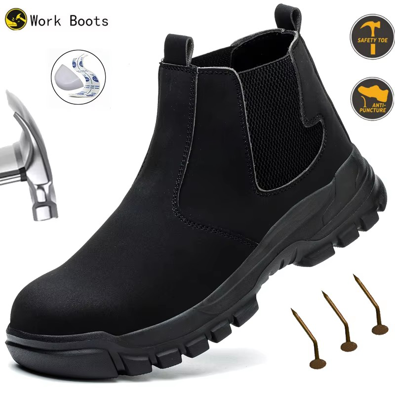 Su geçirmez erkek Güvenlik İş  - Leather Work Flats incelemesi ve fiyatı