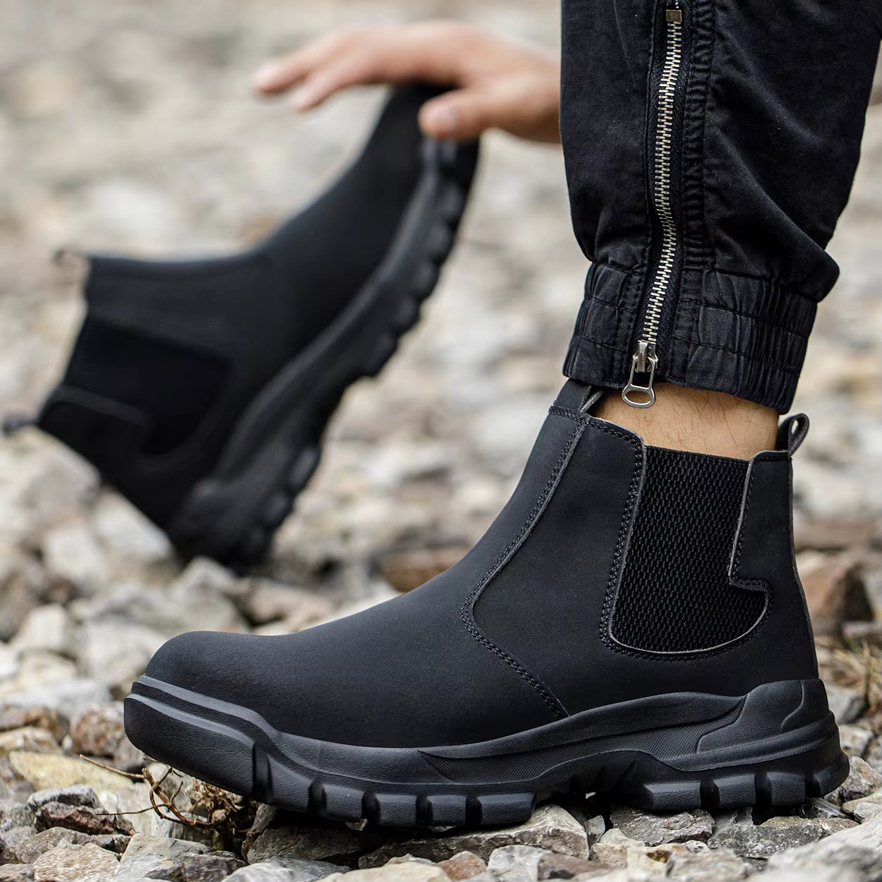 Su geçirmez erkek Güvenlik İş  - Leather Work Flats incelemesi ve fiyatı