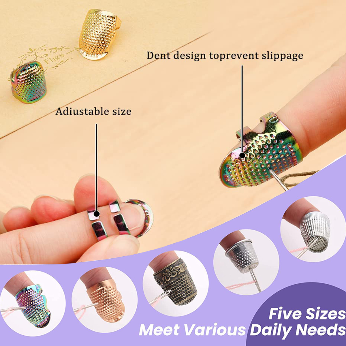 El-çalışma dikiş yüksük Metal  - Leatherwork Rings incelemesi ve fiyatı