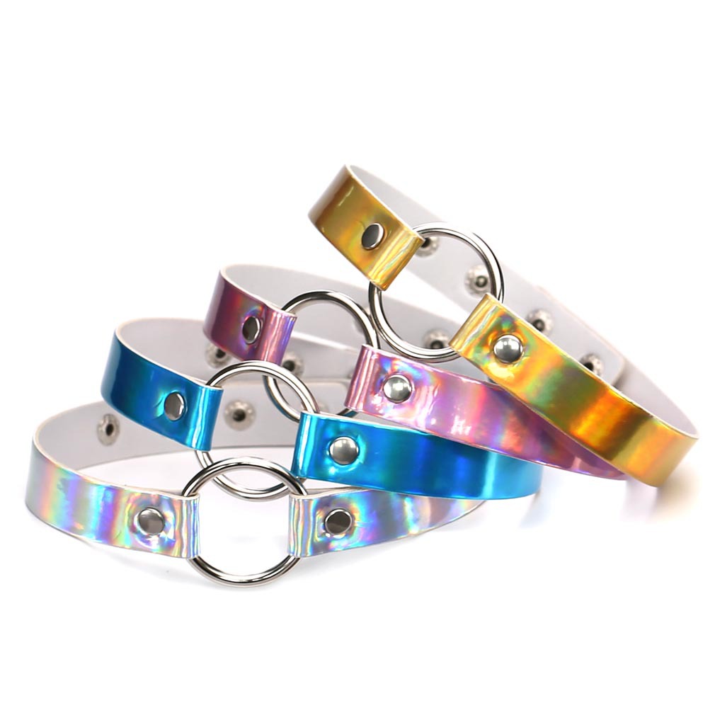 Gotik Neon renk deri yaka Punk - Leatherwork Rings incelemesi ve fiyatı