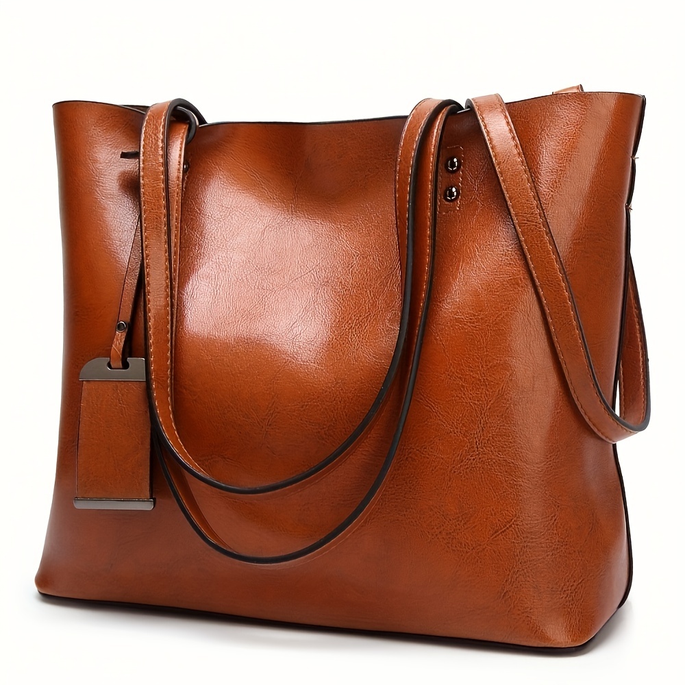 Moda klasik Retro deri kadın T - Leather Work Handbag incelemesi ve fiyatı