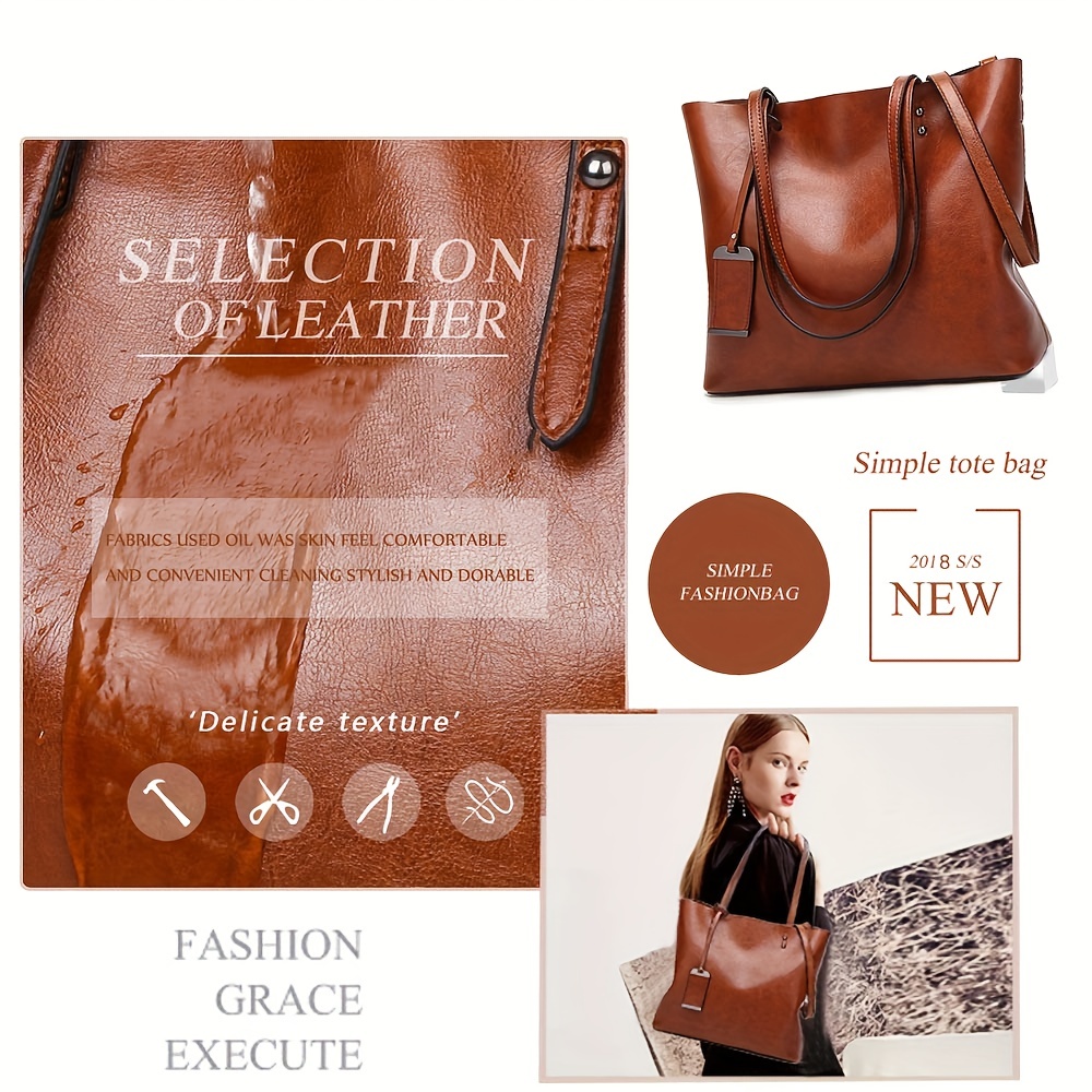 Moda klasik Retro deri kadın T - Leather Work Handbag incelemesi ve fiyatı